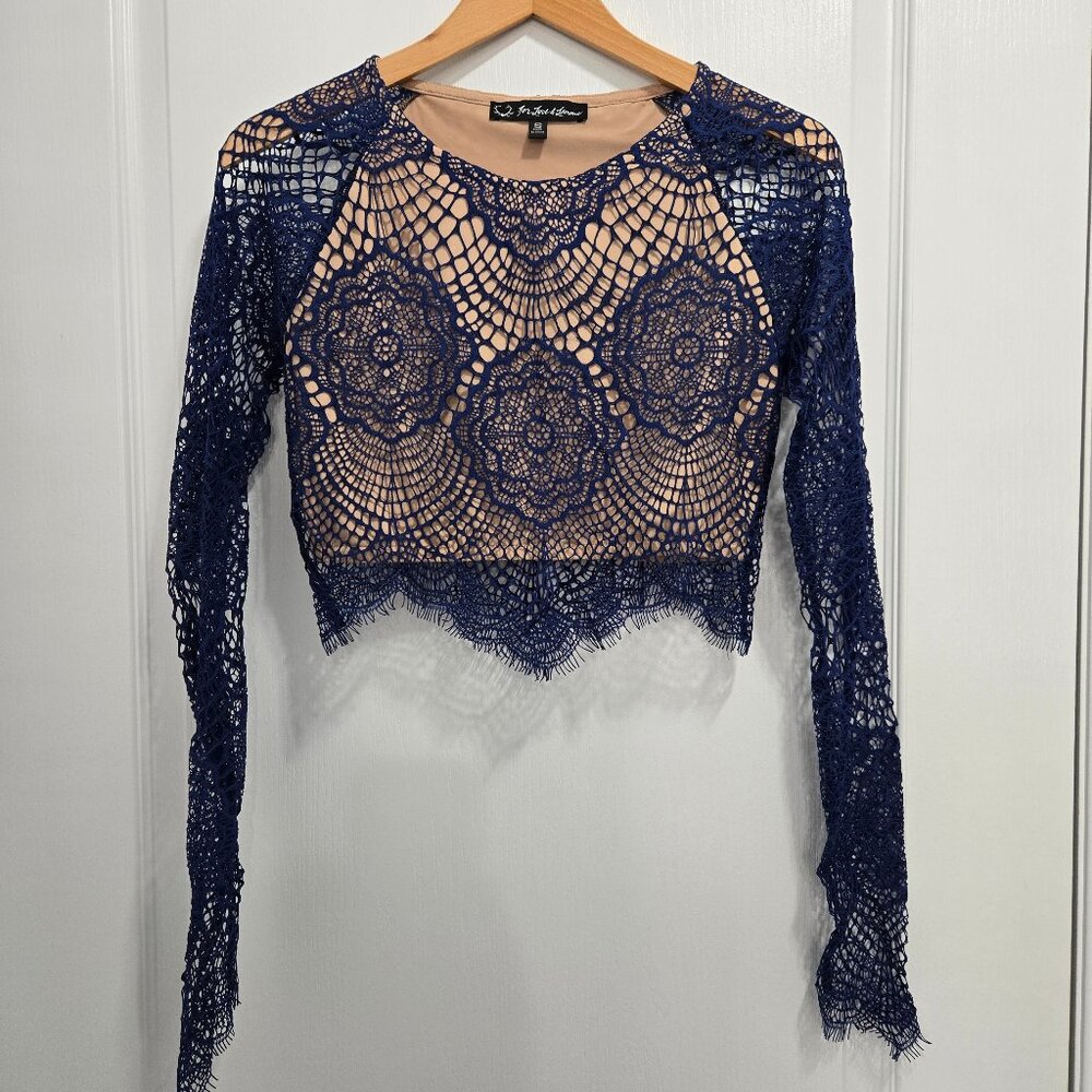 For love and lemons grace lace crop top